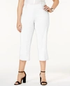 Jm Collection Plus Size Tummy Control Pull-on Capri Pants, Created For Macy's In Bright White