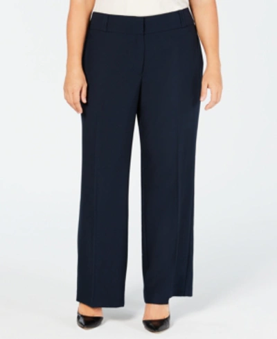 Alfani Plus & Petite Plus Size Curvy Bootcut Tummy-control Pants, Created For Macy's In Blue