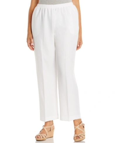 Alfred Dunner Plus Size Classic Pull-on Straight-leg Pants In White