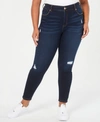 CELEBRITY PINK TRENDY PLUS SIZE HIGH RISE RIPPED SKINNY JEAN