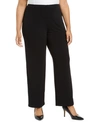 Alfani Plus & Petite Plus Size Curvy-fit Tummy Control Slimming Bootcut Pants, Created For Macy's In Black