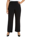 Alfani Plus & Petite Plus Size Curvy-fit Tummy Control Slimming Bootcut Pants, Created For Macy's In Deep Black
