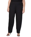 Alex Evenings Plus Size Slim-leg Crepe Pants In Black