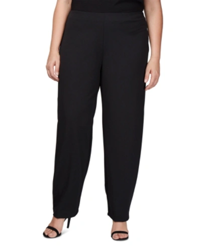 Alex Evenings Plus Size Slim-leg Crepe Pants In Black