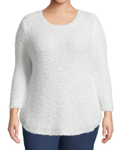 John Paul Richard Plus Size Pullover Sweater In Stark White