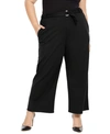 NY COLLECTION PLUS SIZE RING-BELT PANTS