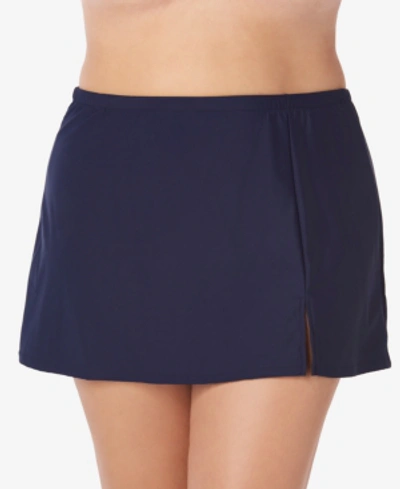 Swim Solutions Plus Size Swim Skirt, Created For Macy's In Navy
