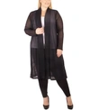 NY COLLECTION PLUS SIZE SEMI-SHEER DUSTER CARDIGAN