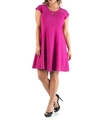 24seven Comfort Apparel Plus Size Keyhole Neck Dress In Pink