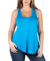 24seven Comfort Apparel Scoop Neck Sleeveless Tunic Top In Turquoise