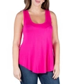 24seven Comfort Apparel Women's Plus Size Round Hemline Razorback Tank Top In Pink