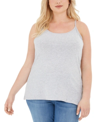Aveto Trendy Plus Size Tank Top In Shadow Grey Heather