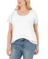 AVETO TRENDY PLUS SIZE SCOOP-NECK T-SHIRT