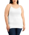 Aveto Trendy Plus Size Halter Tank Top In White