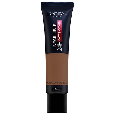 L'oréal Paris Infallible 24hr Matte Cover Foundation 35ml (various Shades) In 355 Sienna
