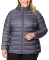 32 DEGREES PLUS SIZE PACKABLE DOWN HOODED PUFFER COAT, CREATED FOR MACY'S