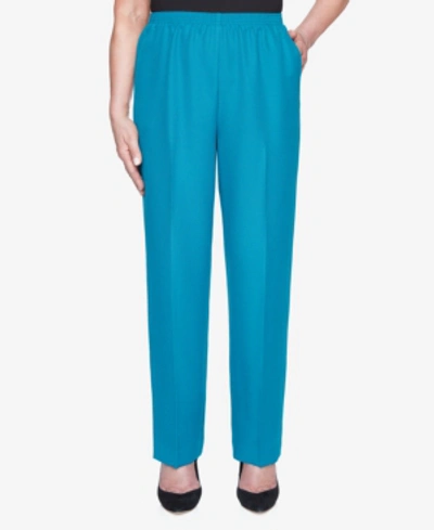 Alfred Dunner Women's Classic Textured Proportioned Medium Pant In Taupe