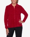 ALFRED DUNNER WOMEN'S PLUS SIZE CLASSICS ZIP CHENILLE CARDIGAN