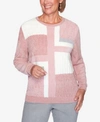 ALFRED DUNNER WOMEN'S PLUS SIZE CLASSICS PATCHWORK SWEATER