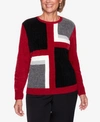 ALFRED DUNNER WOMEN'S PLUS SIZE CLASSICS PATCHWORK SWEATER