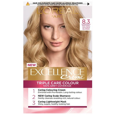 L'oréal Paris Excellence Crème Permanent Hair Dye (various Shades) - 8.3 Natural Golden Blonde