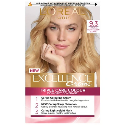 L'oréal Paris Excellence Crème Permanent Hair Dye (various Shades) - 9.3 Natural Light Gold Blonde