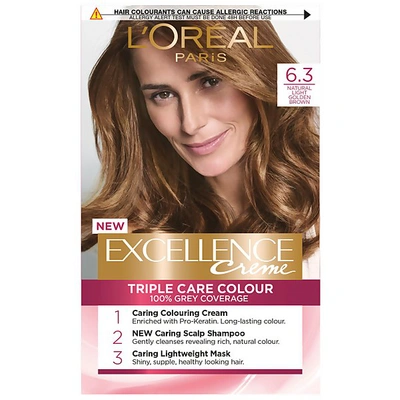 L'oréal Paris Excellence Crème Permanent Hair Dye (various Shades) - 6.3 Natural Light Golden Blonde