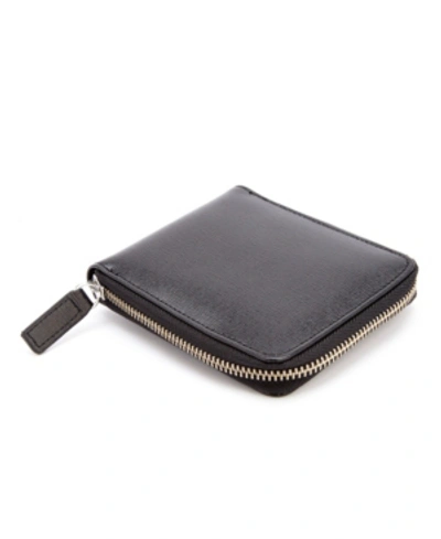 Emporium Leather Co Royce Rfid Blocking Zip Around Wallet In Genuine Saffiano Leather In Black