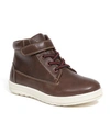 Deer Stags Little And Big Boys Niles Memory Foam Dress Casual Comfort High Top Sneaker Boot In Dark Brown