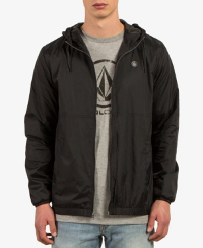 Volcom Men's Ermont Lightweight Full Zip Windbreaker Jacket In Black