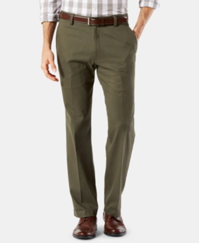Dockers Men's Easy Classic Pleated Fit Khaki Stretch Pants In Olive Grove