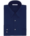Van Heusen Men's Big And Tall Classic-fit Wrinkle Free Flex Collar Stretch Solid Dress Shirt In Persian Blue