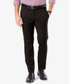 Dockers Men's Big & Tall Easy Classic Pleated Fit Khaki Stretch Pants In Black