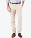 Dockers Men's Comfort Relaxed Pleated Cuffed Fit Khaki Stretch Pants In Cloud