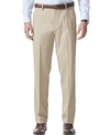 Dockers Men's Comfort Relaxed Pleated Cuffed Fit Khaki Stretch Pants In British Khaki