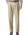 Dockers Men's Comfort Relaxed Pleated Cuffed Fit Khaki Stretch Pants In British Khaki
