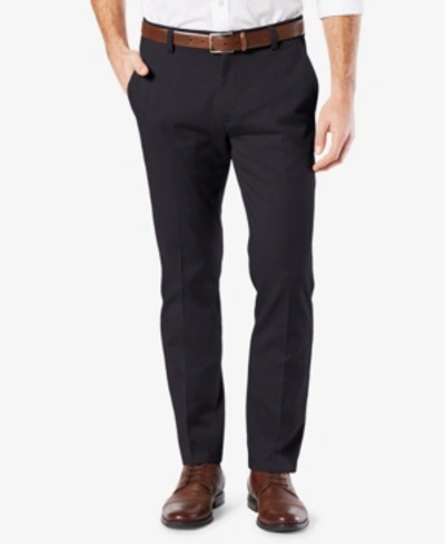 Dockers Men's Big & Tall Signature Lux Cotton Classic Fit Pleated Creased Stretch Khaki Pants In  Navy