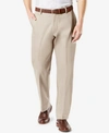 Dockers Men's Signature Lux Cotton Classic Fit Pleated Creased Stretch Khaki Pants In Cloud