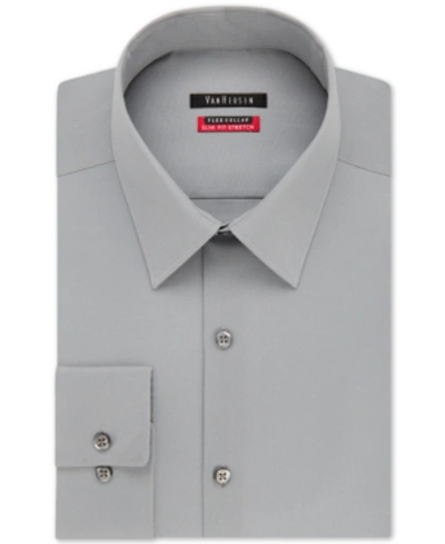 Van Heusen Men's Big & Tall Classic/regular Fit Wrinkle Free Poplin Solid Dress Shirt In Grey Mist