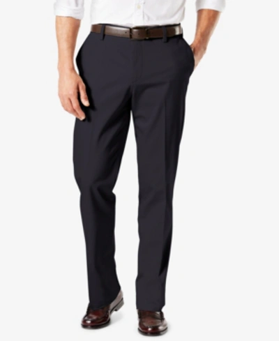 Dockers Men's Signature Lux Cotton Straight Fit Creased Stretch Khaki Pants In  Navy