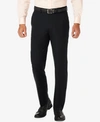 Haggar Jmh Men's 4 Way Stretch Slim Fit Flat Front Dress Pant In Black