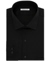 Van Heusen Men's Big And Tall Classic-fit Wrinkle Free Flex Collar Stretch Solid Dress Shirt In Black