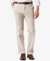 Dockers Mens' Signature Lux Cotton Straight Fit Stretch Khaki Pants In Light Beige