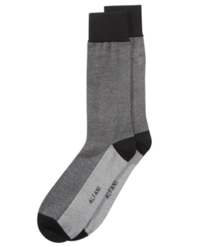 Alfani Men's Pique Solid Dress Socks, Created For Macy's In Charcoal