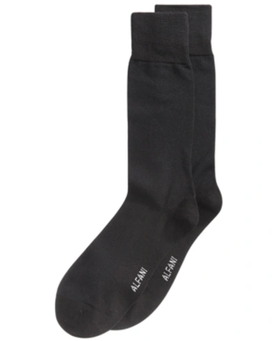 Alfani Men's Pique Solid Dress Socks, Created For Macy's In Black