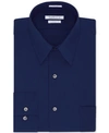 Van Heusen Men's Classic-fit Wrinkle Free Flex Collar Stretch Solid Dress Shirt In Persian Blue