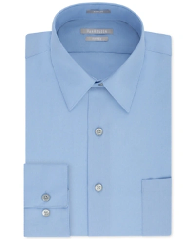 Van Heusen Men's Fitted Poplin Dress Shirt In Cameo Blue