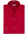 Van Heusen Men's Big & Tall Classic/regular Fit Wrinkle Free Poplin Solid Dress Shirt In Flame