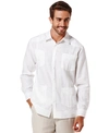 CUBAVERA MEN'S 100% LINEN LONG SLEEVE 4 POCKET GUAYABERA SHIRT