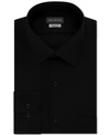 Van Heusen Men's Classic/regular Fit Stretch Wrinkle Free Sateen Dress Shirt In Black